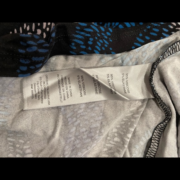 Avenue Black and Blue Patterned Blouse - Picture 2 of 5